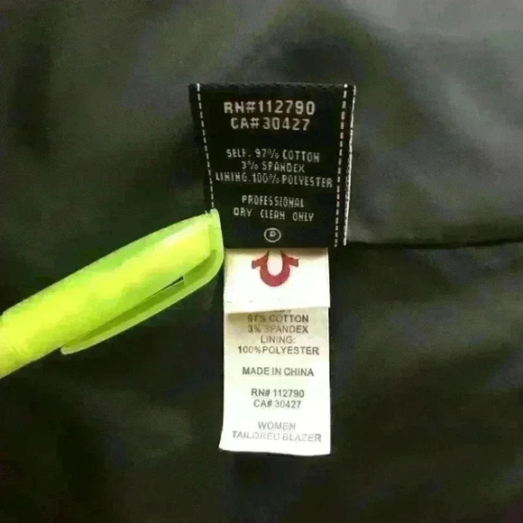 True Religion Single  Button Tailored Black Velvet Blazer Jacket Medium - Picture 9 of 11